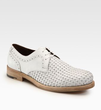 Ferragamo Barrio Weave Derby Laceups - Lyst