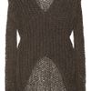 Helmut Lang Vintage Tape Open Knit Cotton Blend Sweater in Brown (anthracite) - Lyst