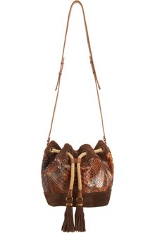Lanvin Python Gaby Small Drawstring Bag - Lyst