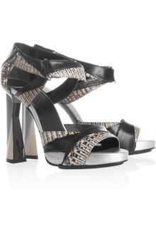 Pierre Hardy Leather and Elaphe Sandals - Lyst