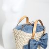 Red Valentino Straw Denim Bow Bucket Bag in Beige (denim) - Lyst