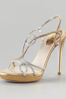 Rene Caovilla Platform Strass Sandal - Lyst