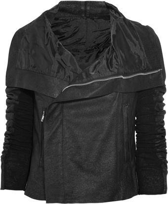 Rick Owens Textured Leather Biker Jacket - Lyst