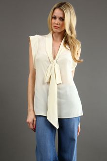 Tracy Reese Low Tie Neck Blouse 45 Off - Lyst