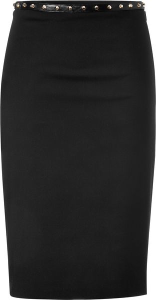Versace Black Rock Stud Pencil Skirt in Black - Lyst