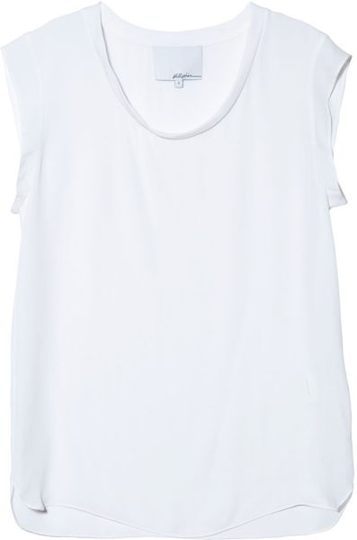 3.1 Phillip Lim Silk Muscle Tee in Antique White in White - Lyst