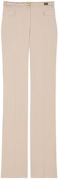 Elie Saab High Waist Crepe Trousers in Beige - Lyst