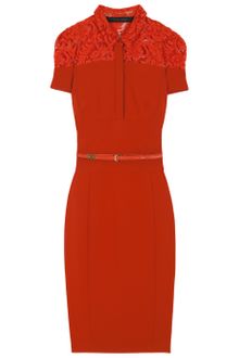 Elie Saab Lace Jersey Tailored Shirt Dress - Lyst