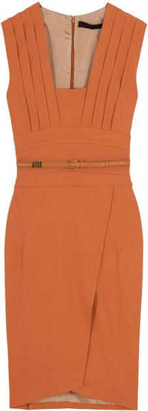 Elie Saab Strch Crepe Sl Shrt Dres 21 in Orange - Lyst