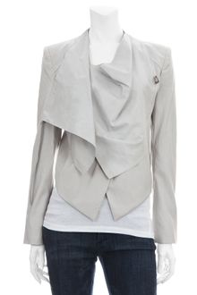 Helmut Lang Linen Leather Jacket - Lyst