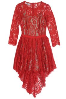 Lover Crimson Serpent Lace Dress - Lyst