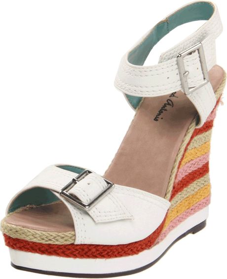 Michael Antonio Gemma Wedge Sandal in Multicolor (white) - Lyst
