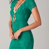 Nightcap Clothing Deep V Cap Sleeve Dress in Green (emerald) - Lyst