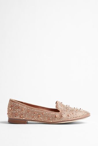 Sam Edelman Rose Gold Adena Stud Satin Smoking Slipper - Lyst