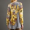 Tracy Reese Pintucked Peasant Blouse in Saflower Floral 45 Off in Gray (floral) - Lyst
