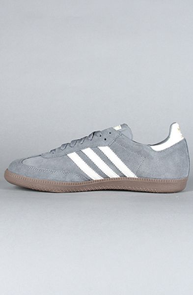 grey adidas samba trainers
