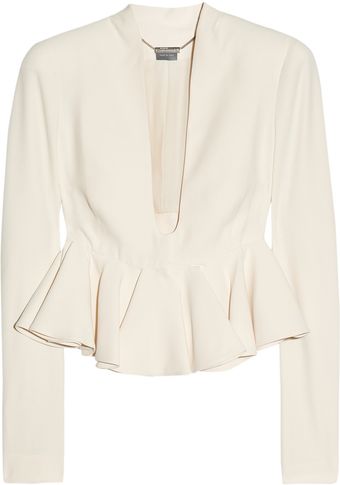Alexander McQueen Crepe Peplum Jacket - Lyst