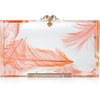 Charlotte Olympia Pandora Feather Perspex Box Clutch in Orange (coral) - Lyst