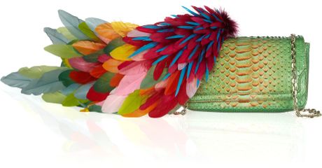 Christian Louboutin 20th Anniversary Artemis Plumes Python Shoulder Bag in Green - Lyst