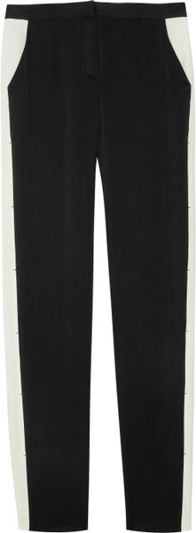 Lanvin Slitdetailed Paneled Silksatin Pants in Black - Lyst