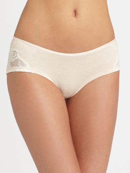Le Mystere Heather Boy Shorts in Beige (sand) - Lyst