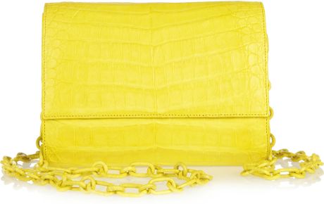 Nancy Gonzalez Crocodile Clutch in Yellow - Lyst