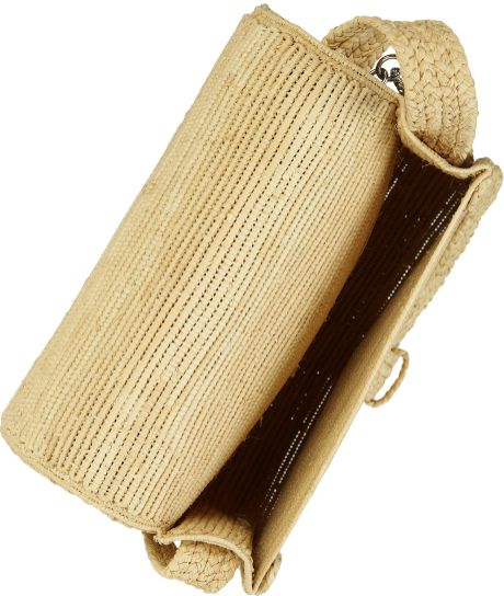 Ralph Lauren Collection Woven Straw Crossbody Bag in Beige (straw) | Lyst