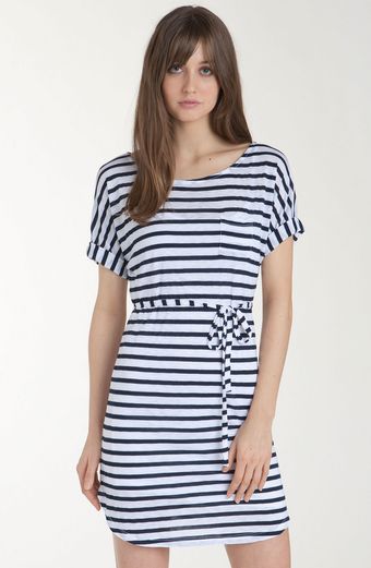  Belted Nautical Stripe Dress 