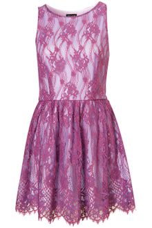 Topshop Lace Skater Dress - Lyst