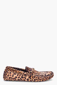 Yves Saint Laurent Leopard Driving Loafers - Lyst