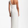 Bcbgmaxazria Ruffle Front One Shoulder Satin Gown in White - Lyst