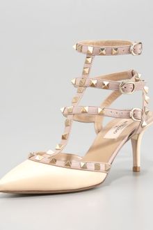 Valentino Rockstud Ankle Wrap Pump - Lyst