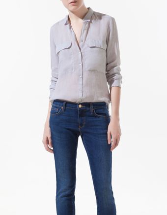 Zara Shirt with Patch Pocket - Lyst