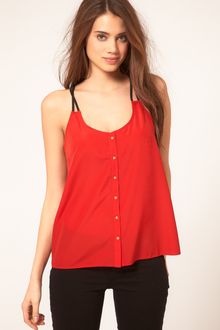 ASOS Collection Cami With Double Straps And Button Front - Lyst