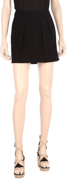Balenciaga Crepe Pleat Front Skirt in Black - Lyst
