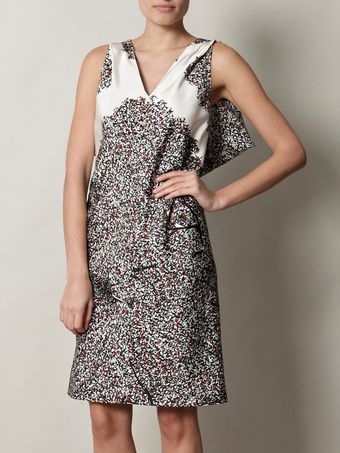  Leafprint Silk Dress 