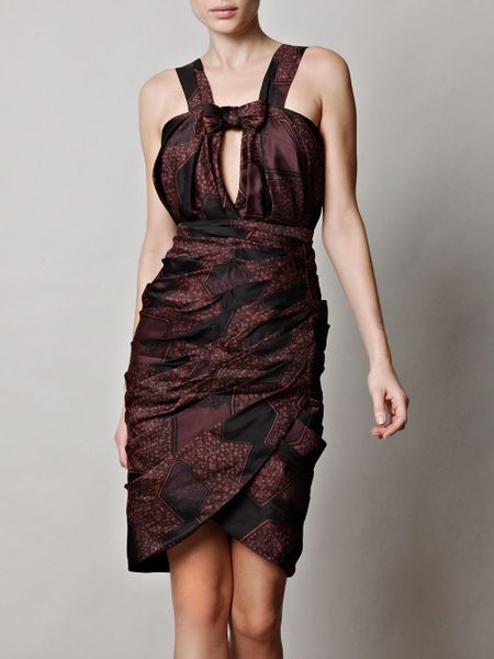 Burberry Prorsum Overdyed Print Dress in Black - Lyst