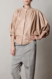 Chloé Soft Leather Pleated Jacket - Lyst