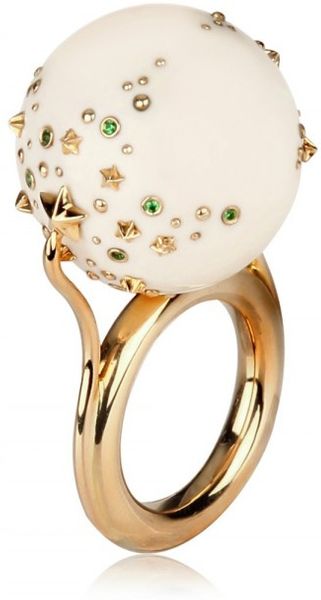 Bibi Van Der Velden Ivory Rolling Boule Ring in White - Lyst