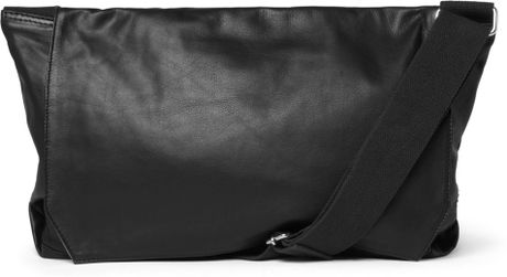 Bill Amberg Nappa Leather Messenger Bag in Black for Men - Lyst