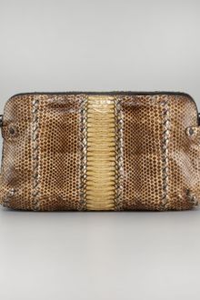 Bottega Veneta Snakeskin Clutch - Lyst