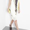 Helmut Lang Yellow Print Silk Open Back Dress in Gray (yellow) - Lyst