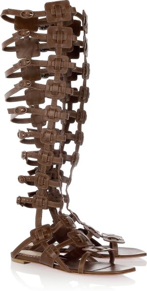 Christian Louboutin 20th Anniversary Rose Du Desert Leather Knee Sandals in Brown (rose) - Lyst
