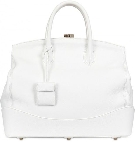 Desmo Sara Leather Top Handle in White - Lyst