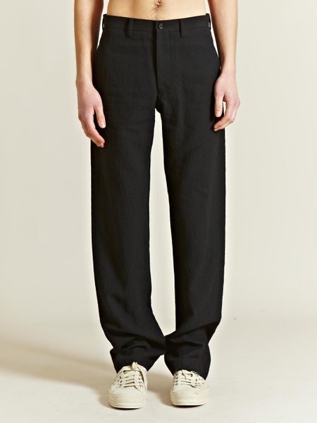 Issey Miyake  Linen Wool Mesh Trousers in Black for Men - Lyst