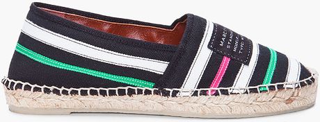 Marc By Marc Jacobs Striped Textile Espadrilles Flats in Multicolor (white) - Lyst