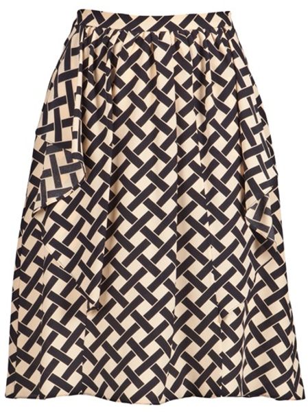 Marni Brick Ruffle Skirt in Orange - Lyst