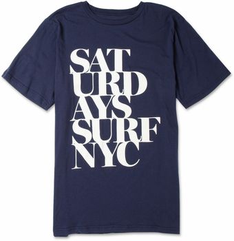 Saturdays Surf Nyc Broken Stack Printed Cotton Tshirt - Lyst