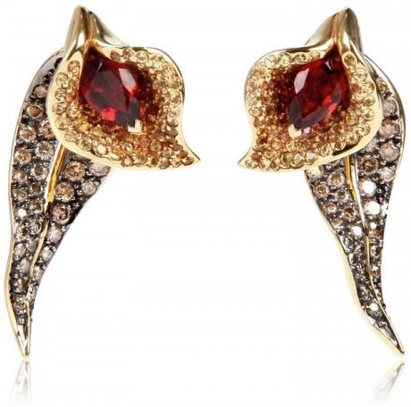 Shaun Leane Salomè Lily Studs with Leaf Back Earring in Gold - Lyst