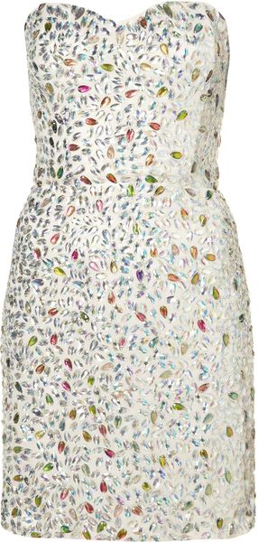 Topshop Embellished Crystal Bandeau Dress in Multicolor (multi) - Lyst